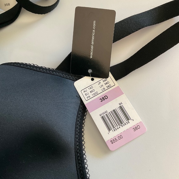 NWT Wacoal black Convertible Bra front closer smooth adjustable straps 38 D - Picture 8 of 12